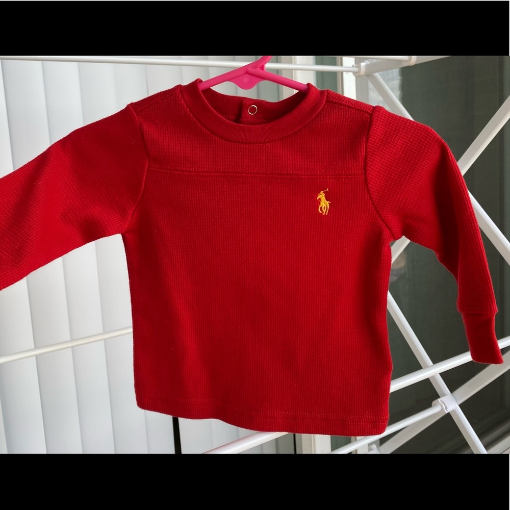 Ralph Lauren Red thermal shirt size 6 months